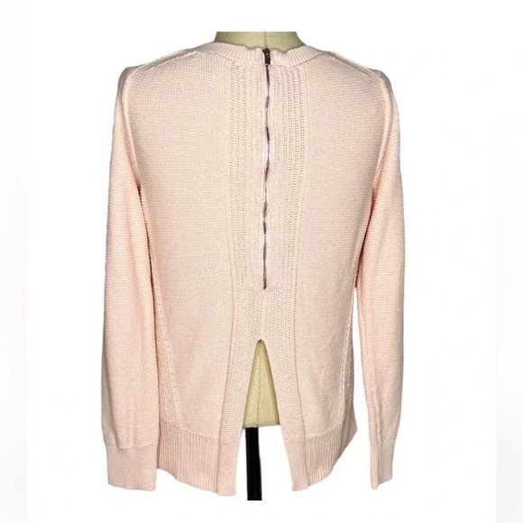 Banana Republic Size XS Light Pink Zipper Back Pullover Sweater Cotton Blend - Picture 6 of 6